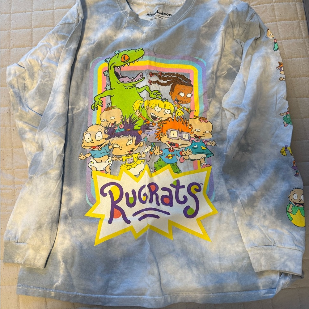 Nickelodeon Rugrats Tie-Dye Long Sleeve Shirt - Blue and Yellow